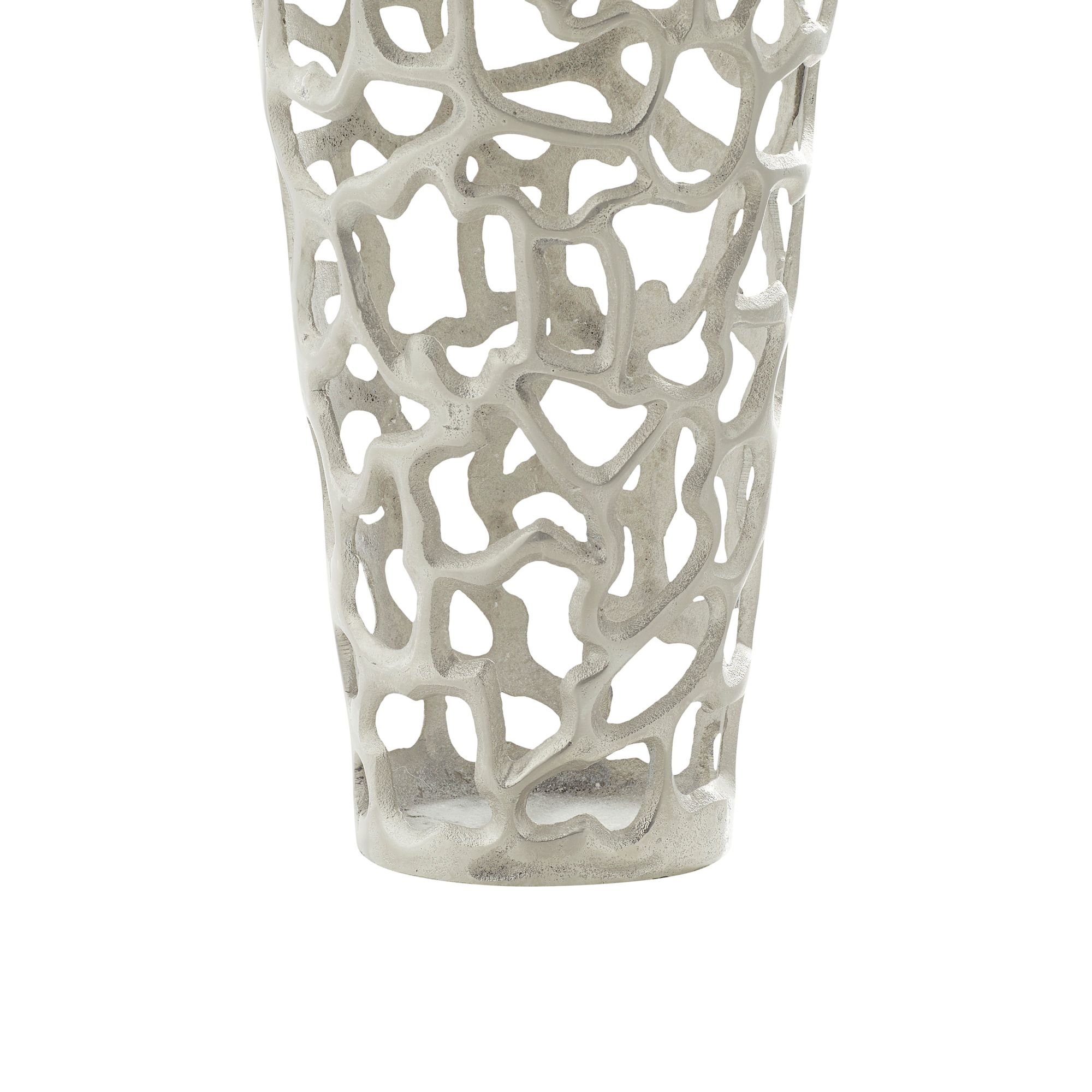 Image 3 Corsi I Metallic Polished Silver Metal 25" High Coral Vase more views