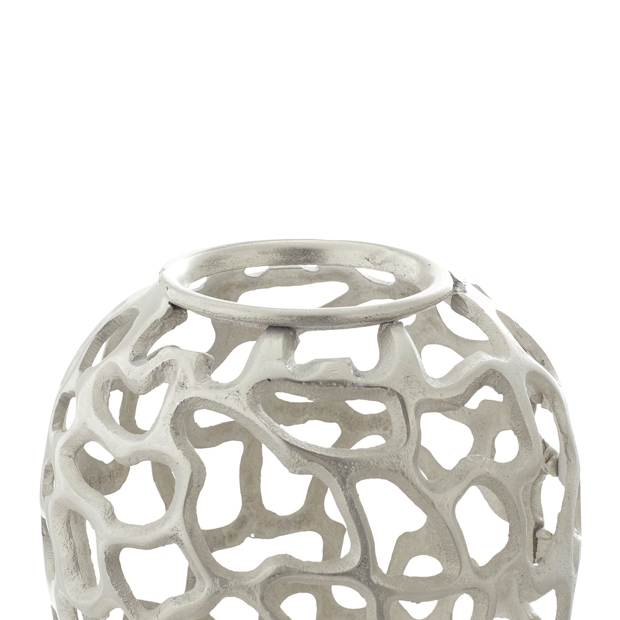 Image 4 Corsi I Metallic Polished Silver Metal 25" High Coral Vase more views