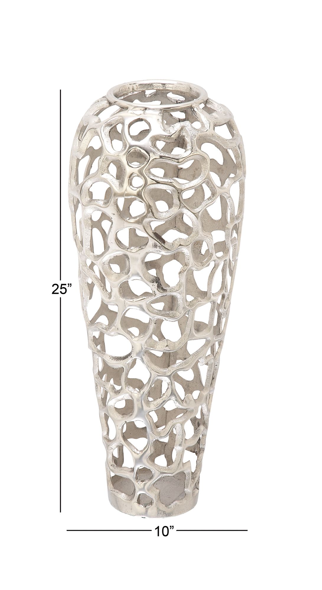 Image 5 Corsi I Metallic Polished Silver Metal 25" High Coral Vase more views
