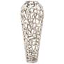 Corsi II Metallic Polished Silver Metal 33" High Coral Vase
