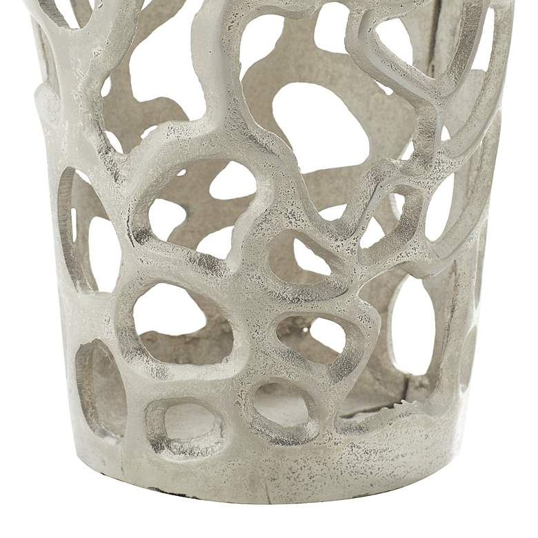 Image 4 Corsi II Metallic Polished Silver Metal 33" High Coral Vase more views