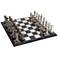 Corsi Polished Silver and Black Chess Sets