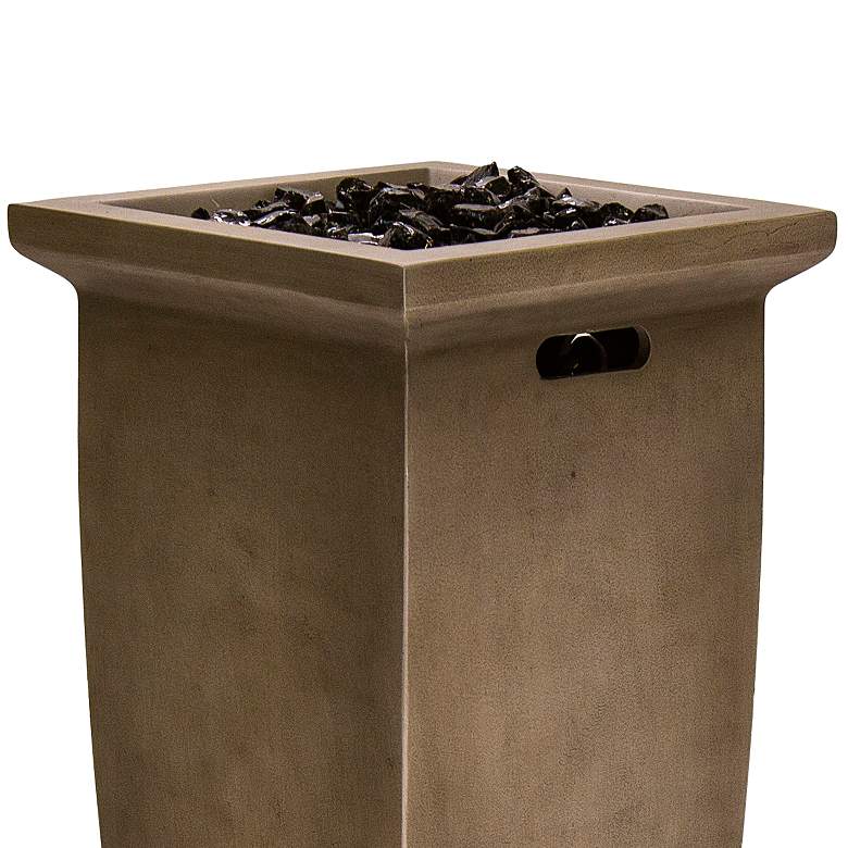 Image 3 Corsica 28" High Gradient Gray Gas Outdoor Fire Column more views