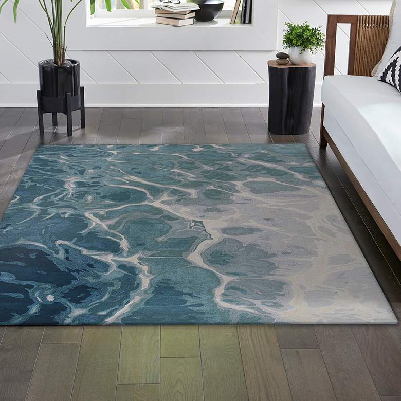 Image 1 Corsica Water 914603 5&#39;x7&#39;6 inch Blue Rectangular Area Rug