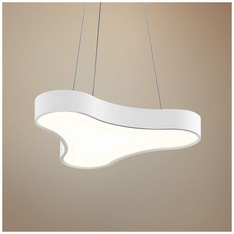 Image 1 Corso 20 inch Wide Textured White LED Pendant Light