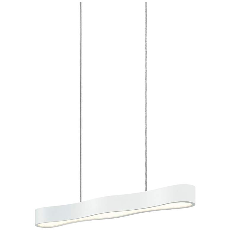 Image 1 Corso Linear 24 inch Wide Textured White LED Pendant