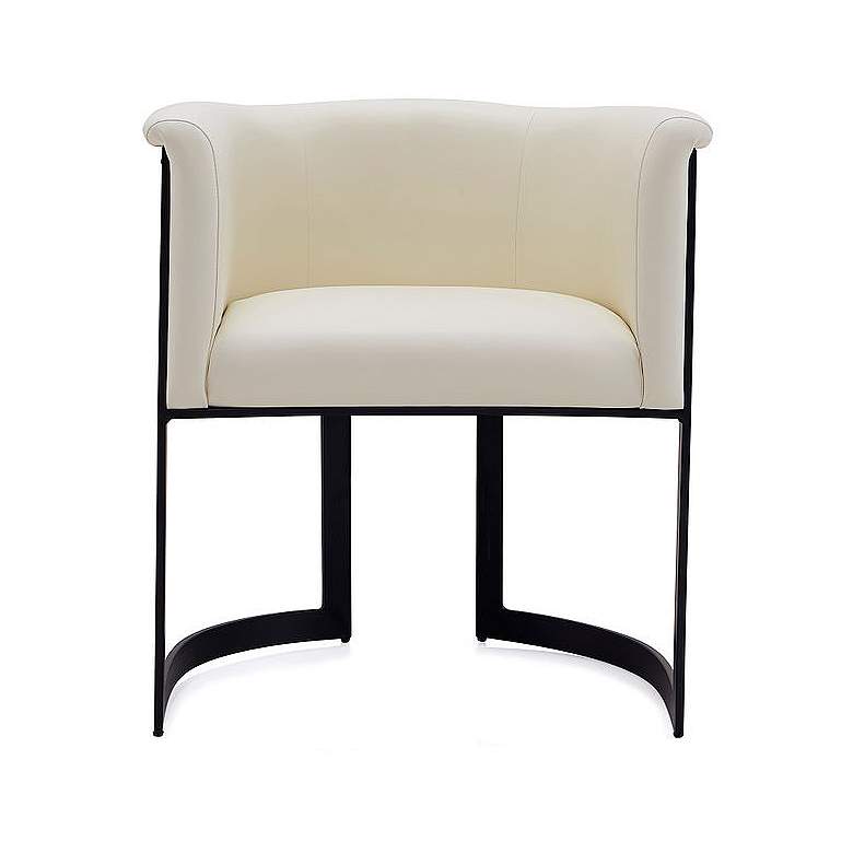 Image 1 Corso Modern Metal Dining Chair in Cream