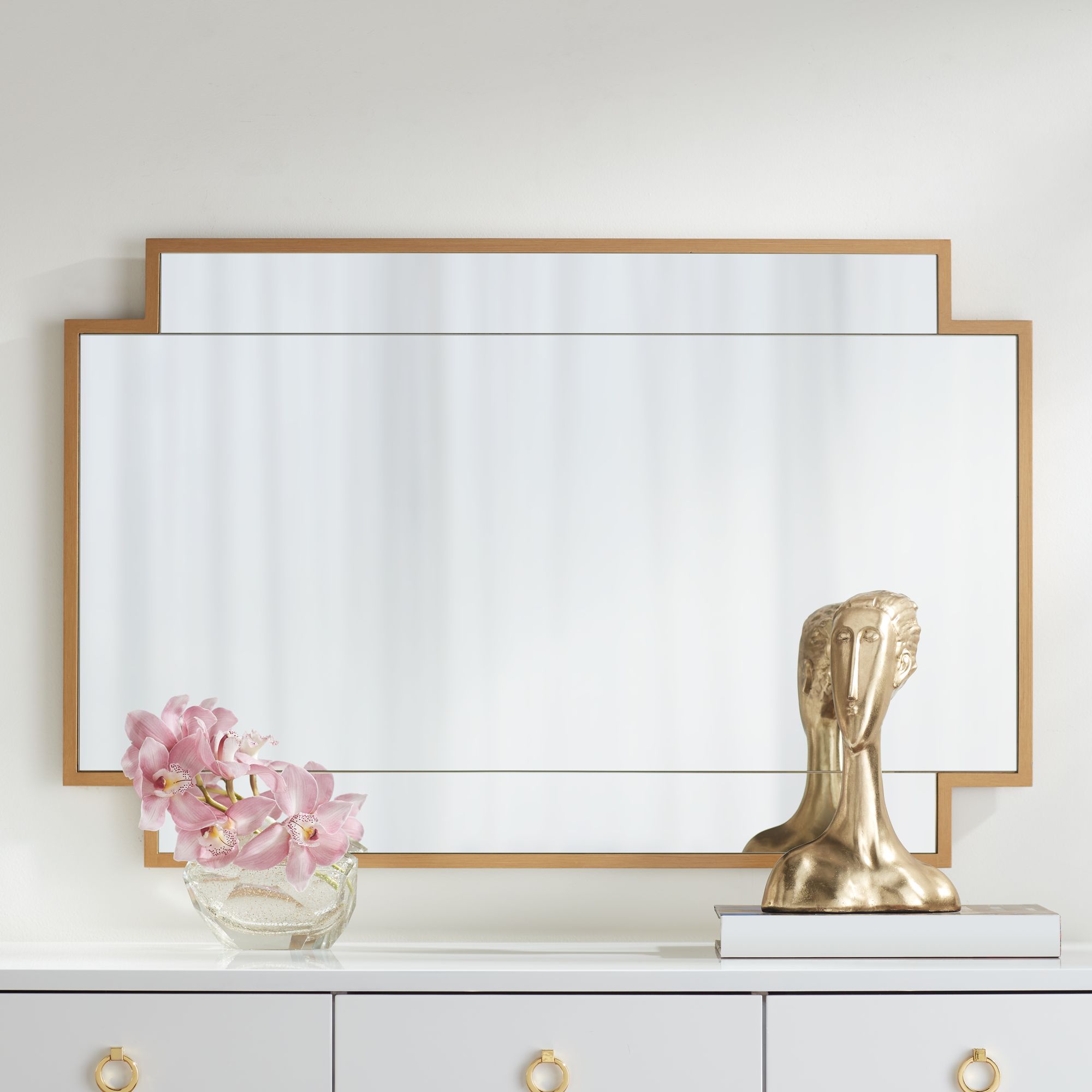 Image Corson Antique Gold 26" x 40" Cut Edge Wall Mirror