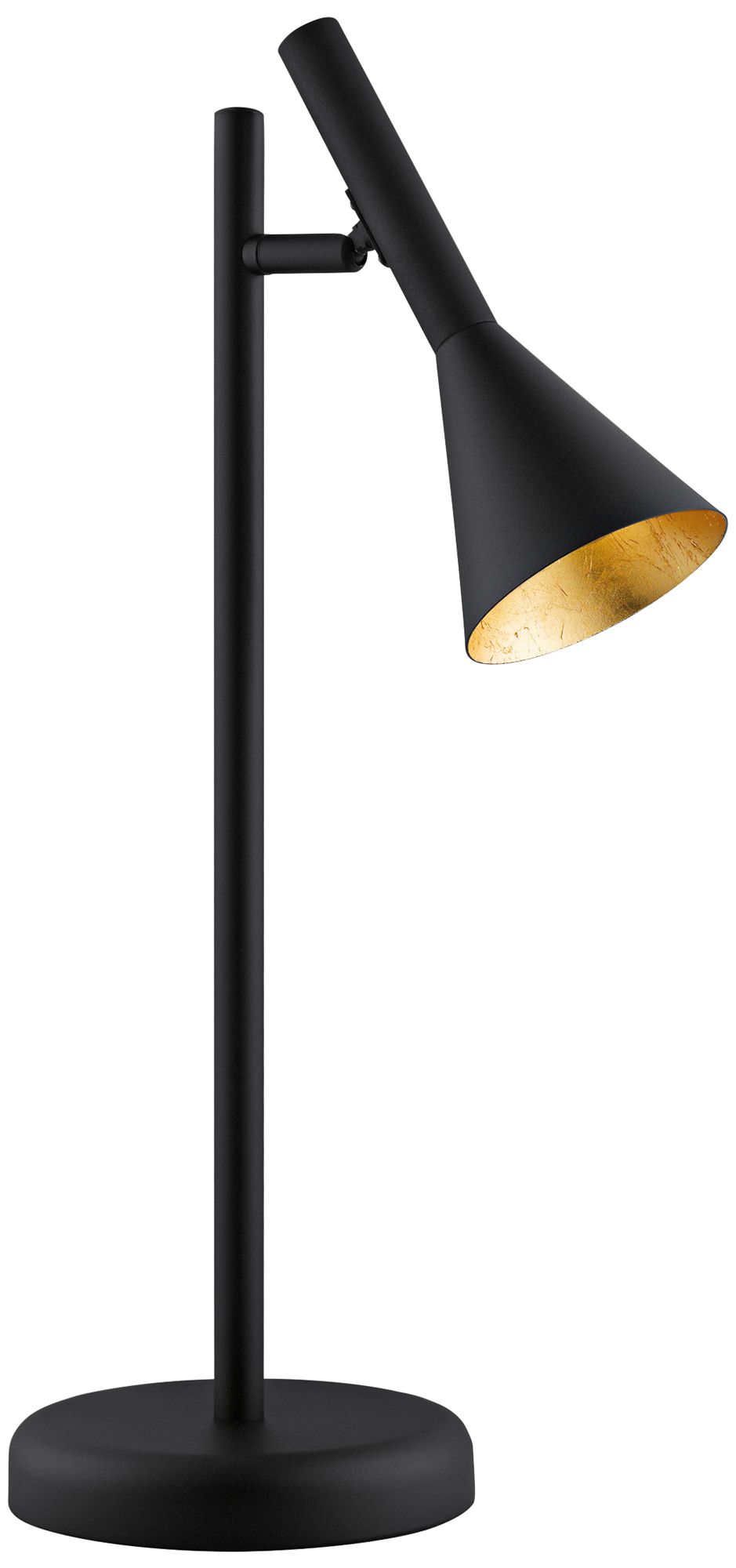 Cortaderas Table Lamp Black Finish Black Exterior Gold Interior Shade