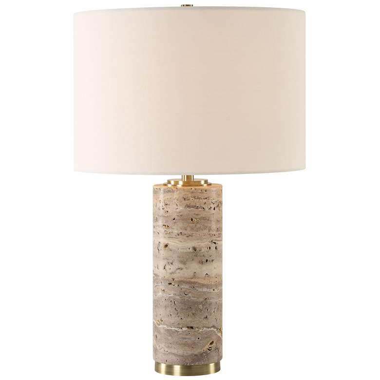 Image 1 Cortado 23 1/4 inch Honed Travertine Table Lamp