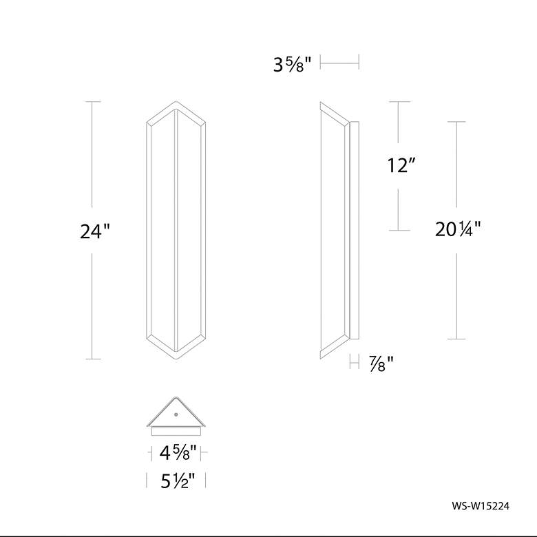 Image 6 Corte 24"H x 5.5"W 1-Light Outdoor Wall Light in Black more views