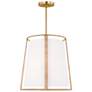 1_Cortes 18" Wide Satin Brass Pendant Light w/ Linen Shade
