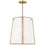 2_Cortes 18" Wide Satin Brass Pendant Light w/ Linen Shade more views