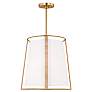 3_Cortes 18" Wide Satin Brass Pendant Light w/ Linen Shade more views