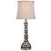 Cortes Brushed Steel Mercury Glass Table Lamp