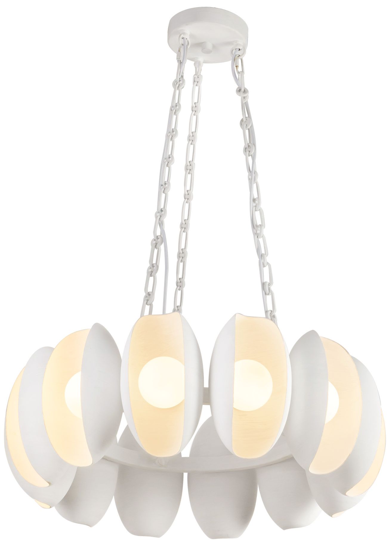 Image 3 Cortez 25-in Antique White dimmable LED Chandelier more views