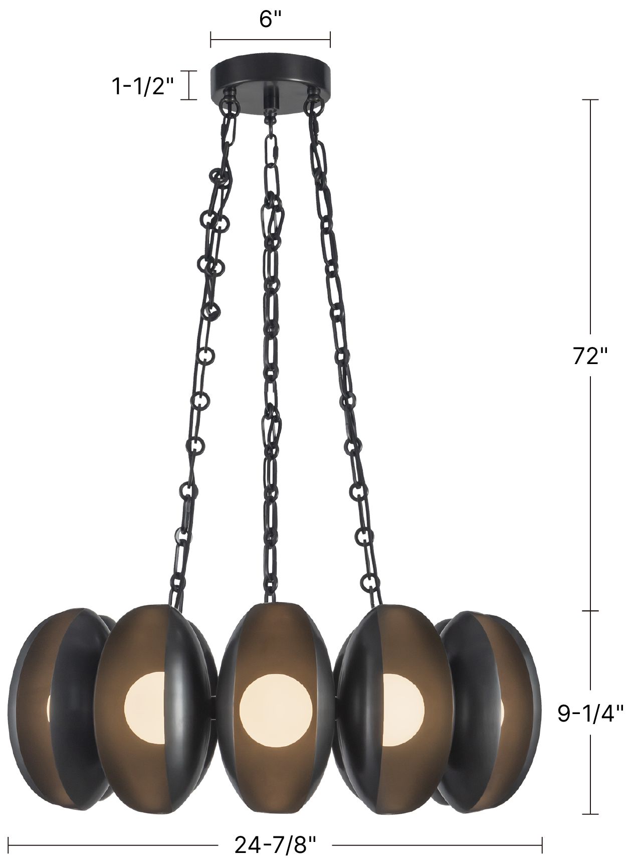 Image 7 Cortez 25-in Urban Bronze dimmable LED Chandelier more views