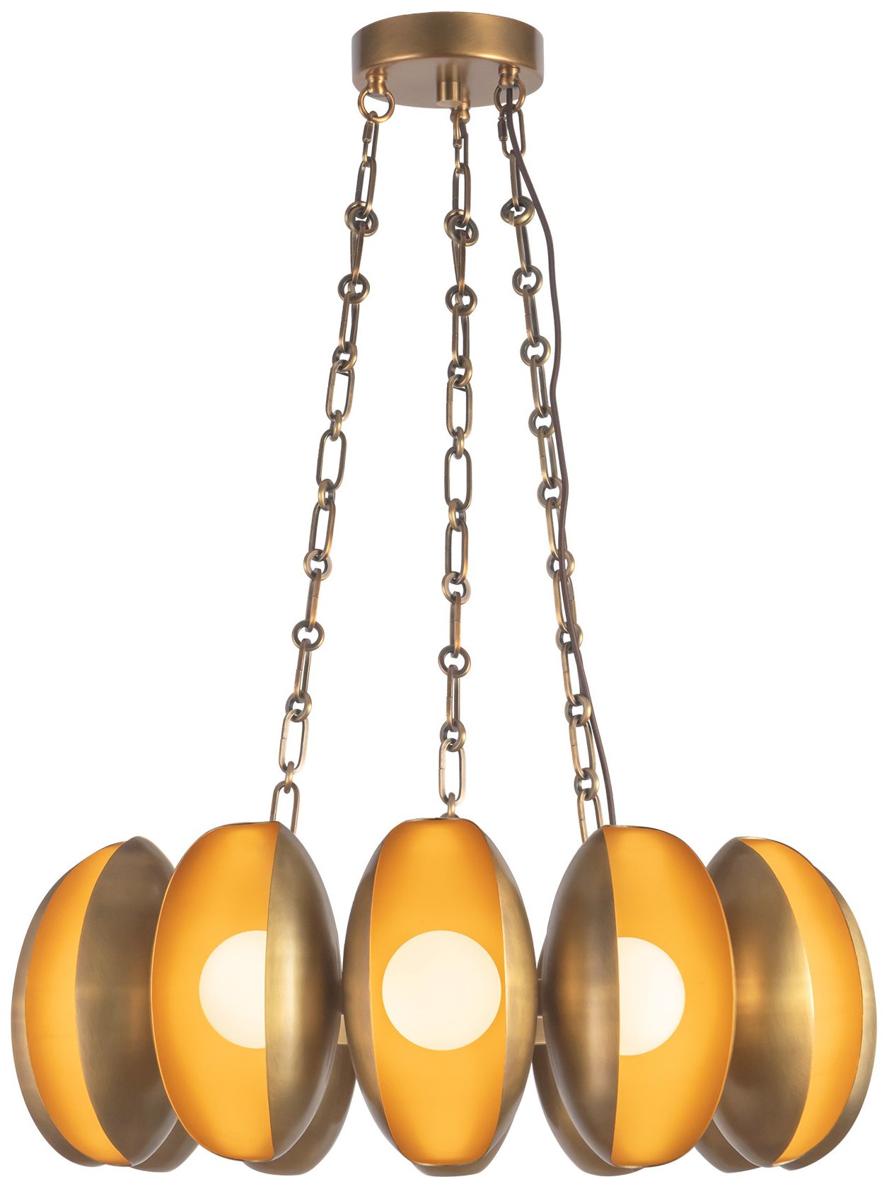 Cortez 25-in Vintage Brass dimmable LED Chandelier