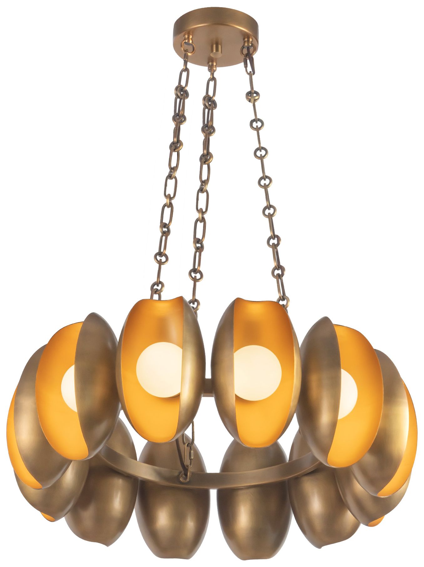 Image 3 Cortez 25-in Vintage Brass dimmable LED Chandelier more views