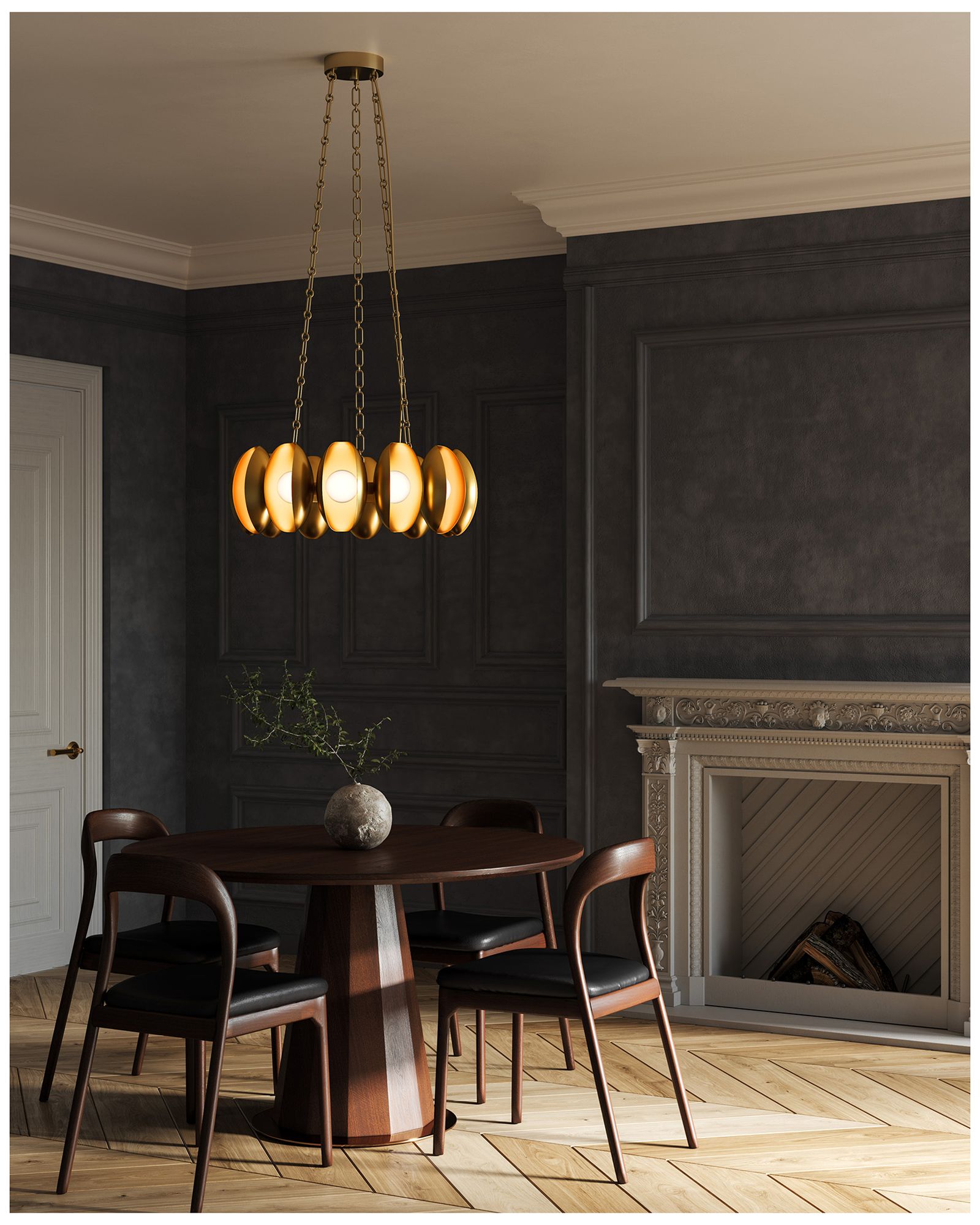 Image 7 Cortez 25-in Vintage Brass dimmable LED Chandelier more views