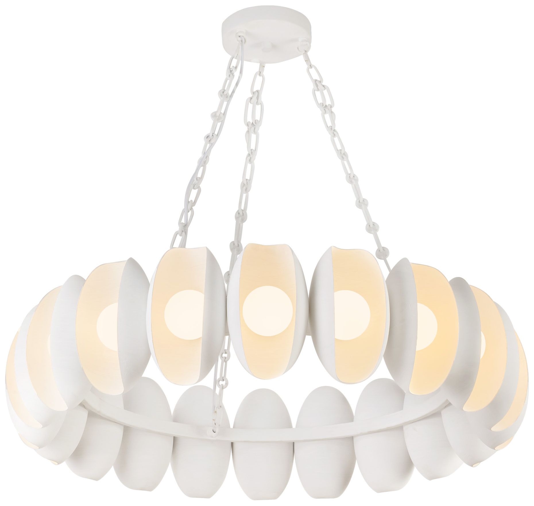 Image 3 Cortez 37-in Antique White dimmable LED Chandelier more views