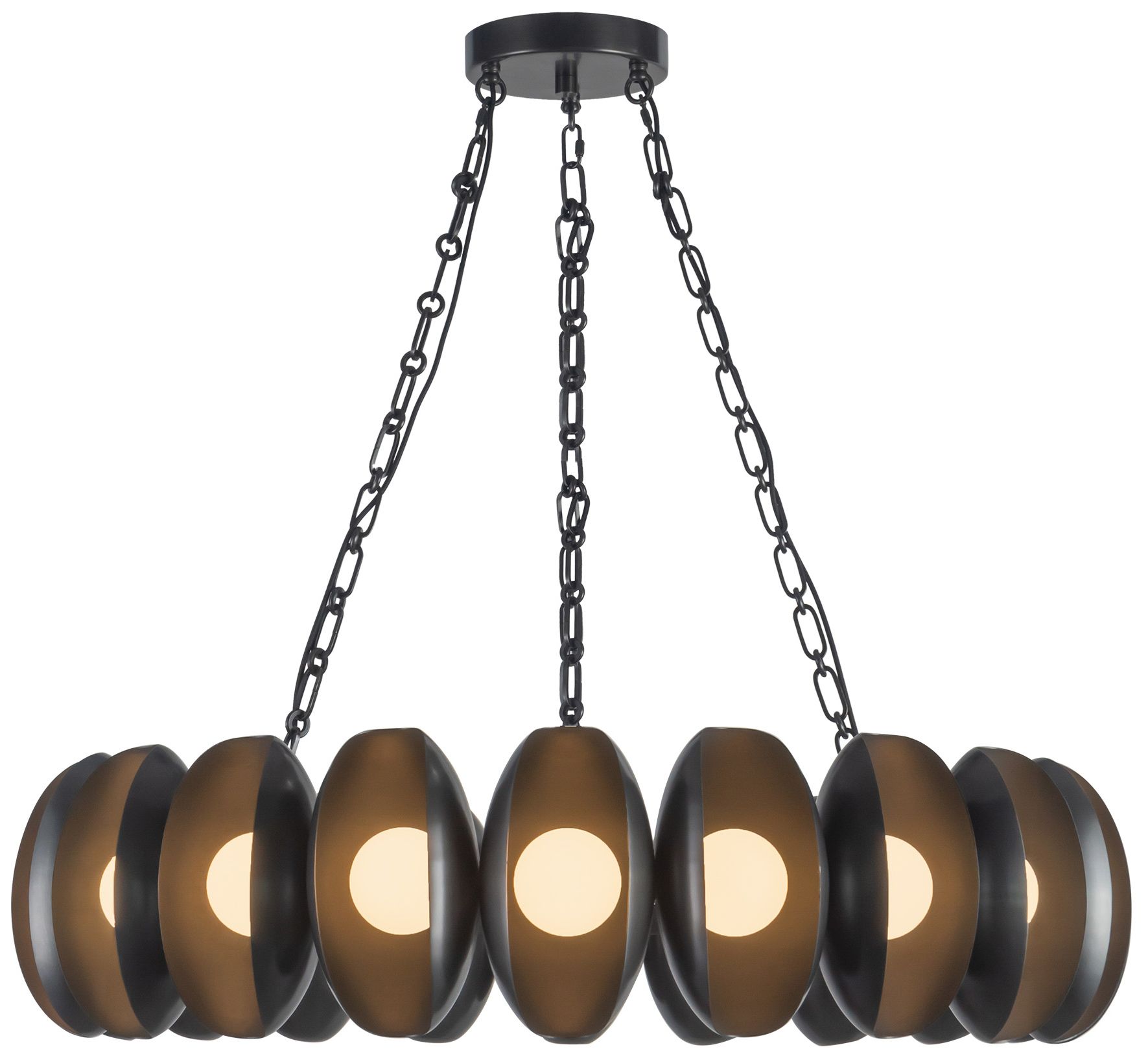Cortez 37-in Urban Bronze dimmable LED Chandelier