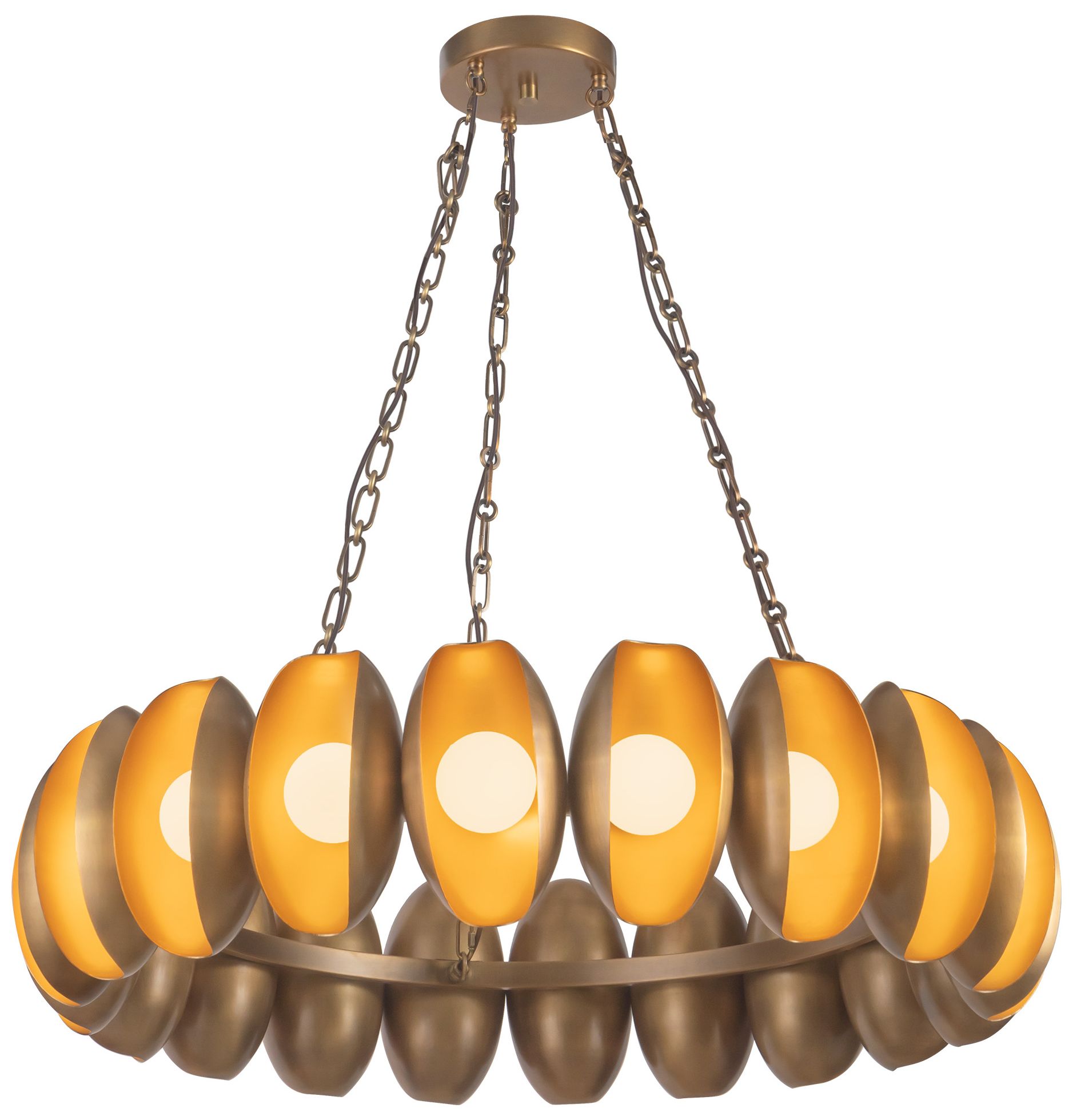 Image 3 Cortez 37-in Vintage Brass dimmable LED Chandelier more views