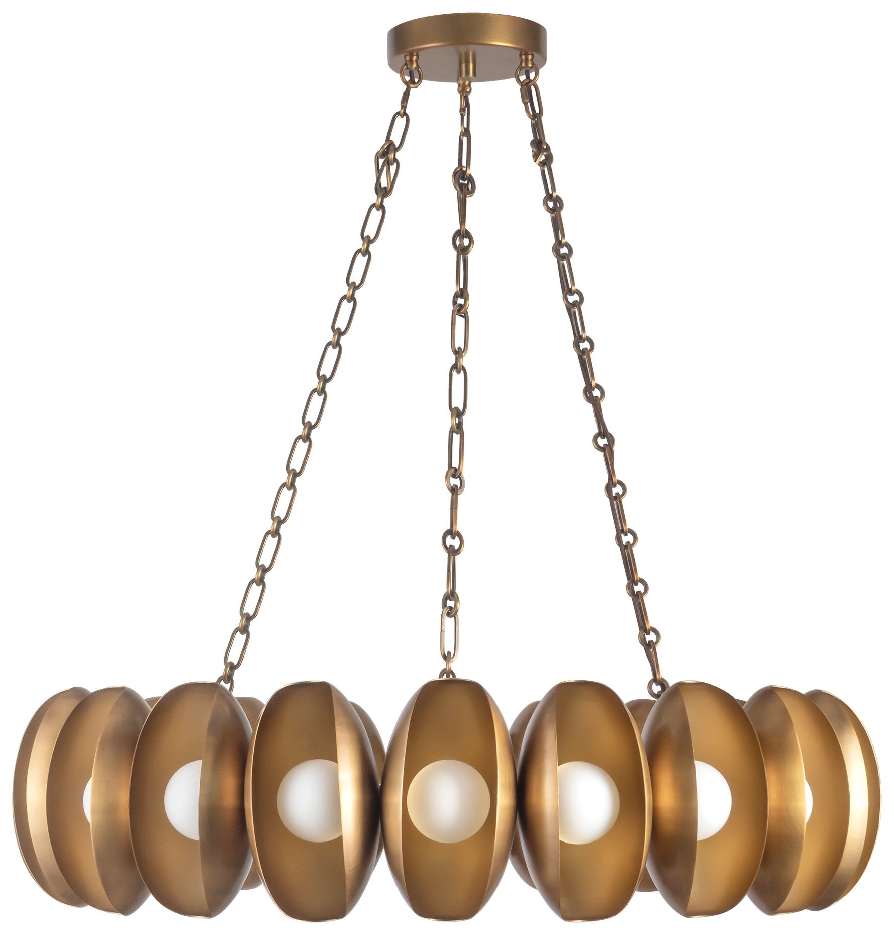 Image 6 Cortez 37-in Vintage Brass dimmable LED Chandelier more views