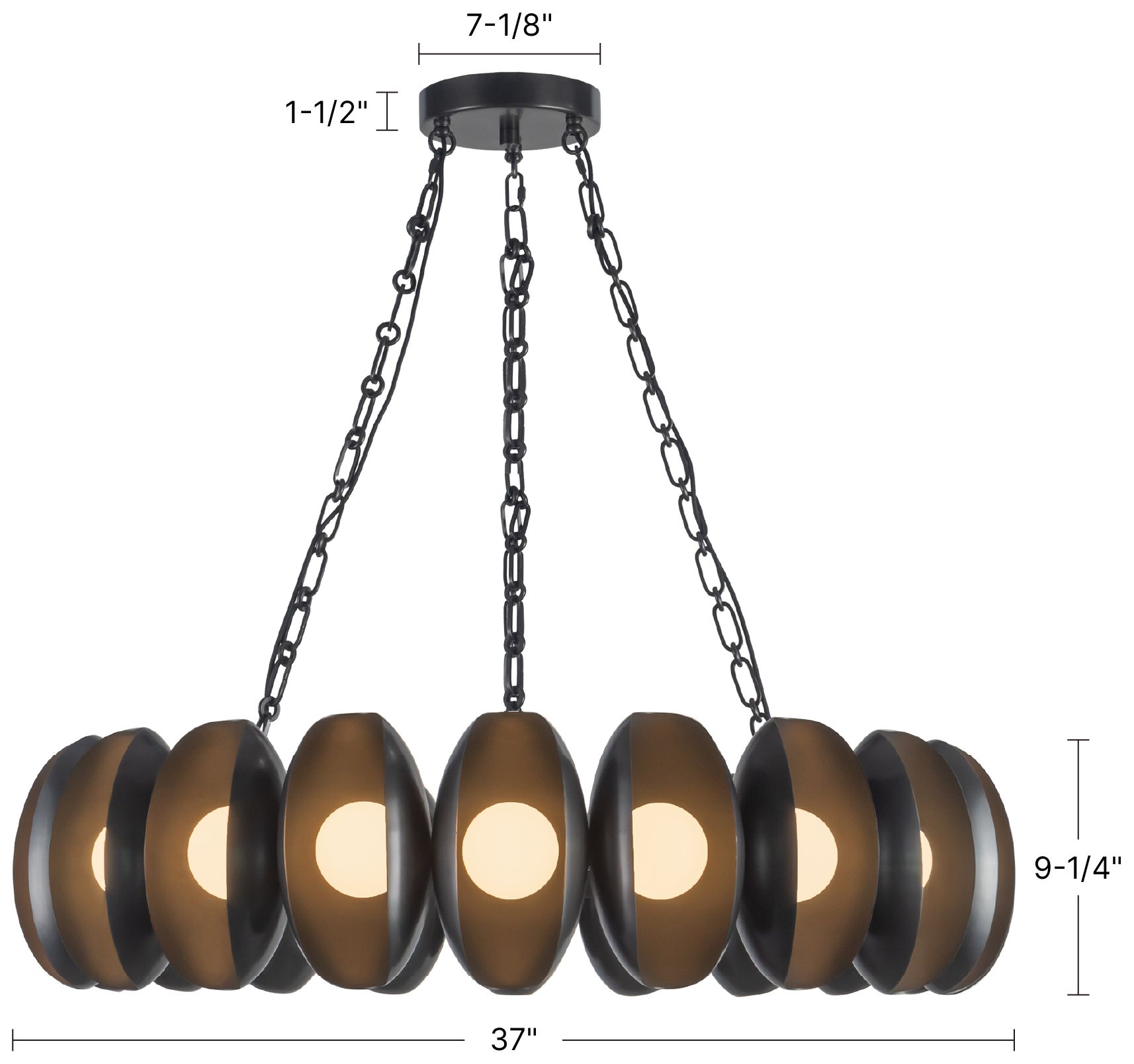 Image 7 Cortez 37-in Vintage Brass dimmable LED Chandelier more views