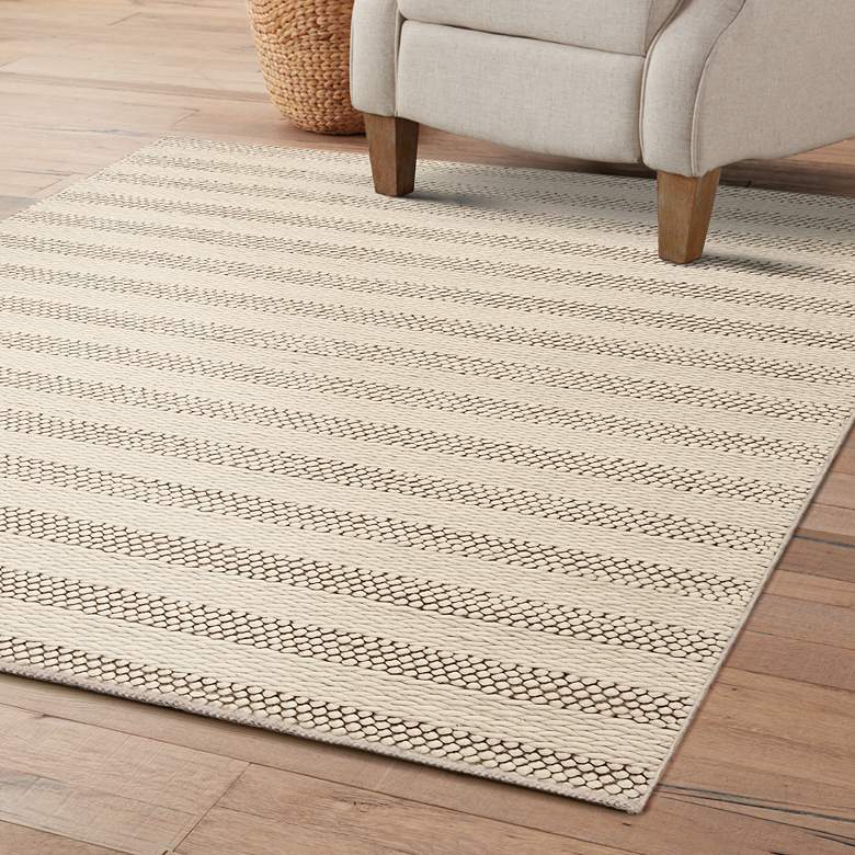 Image 1 Cortico 6155 5'x7' Winter White Wool Area Rug