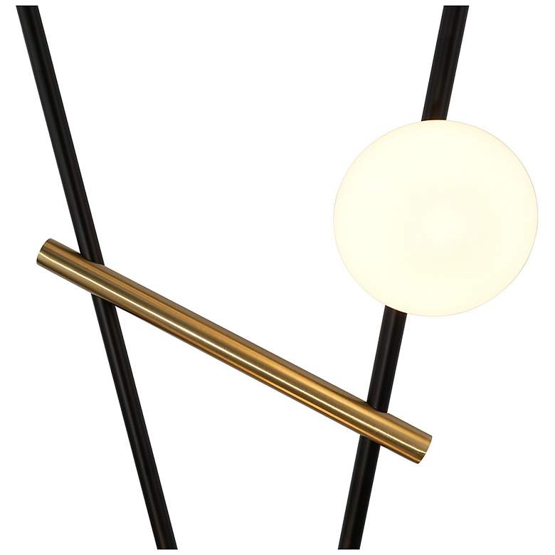 Image 2 Cortina 65.35" High 6-Light Black Floor Lamp w/ White Shade more views