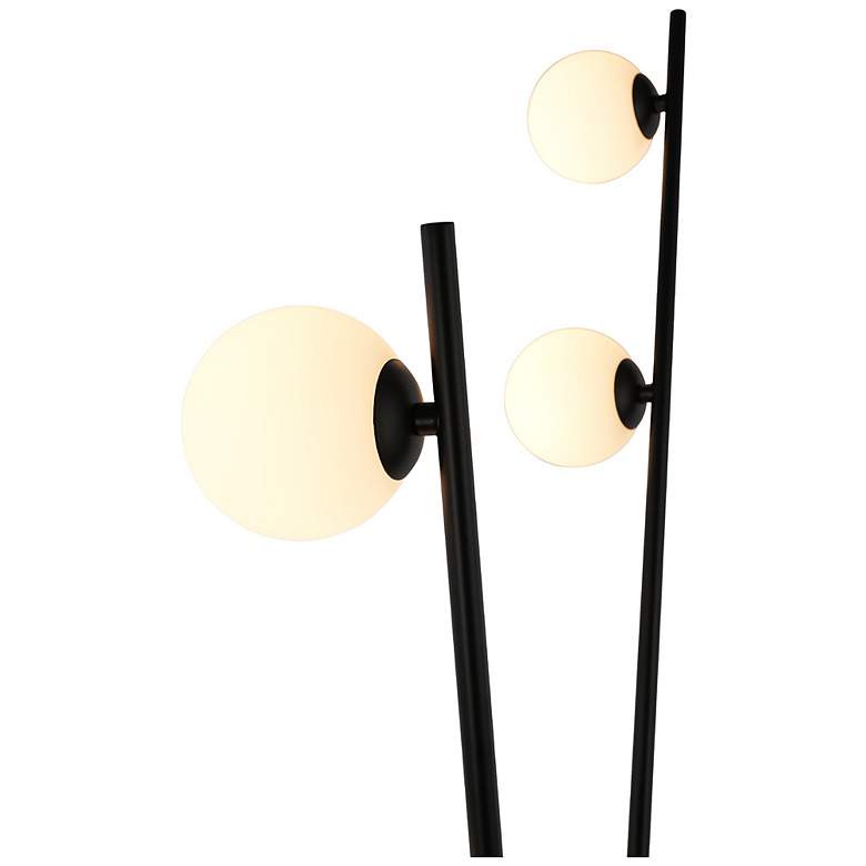 Image 4 Cortina 65.35" High 6-Light Black Floor Lamp w/ White Shade more views
