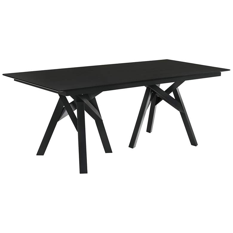 Image 2 Cortina 79 inch Wide Mid-Century Black Rectangular Dining Table