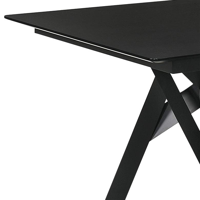 Image 3 Cortina 79" Wide Mid-Century Black Rectangular Dining Table more views