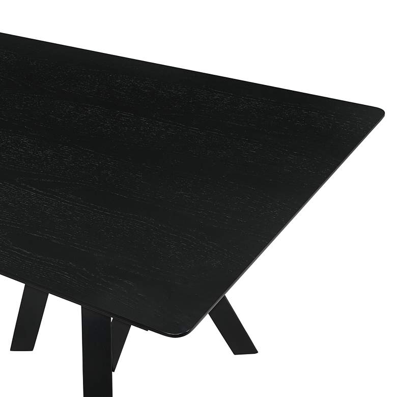 Image 5 Cortina 79 inch Wide Mid-Century Black Rectangular Dining Table more views