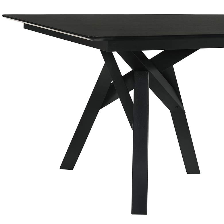 Image 6 Cortina 79" Wide Mid-Century Black Rectangular Dining Table more views