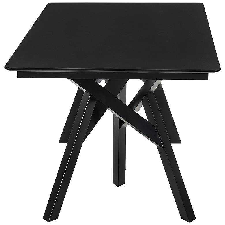 Image 7 Cortina 79" Wide Mid-Century Black Rectangular Dining Table more views
