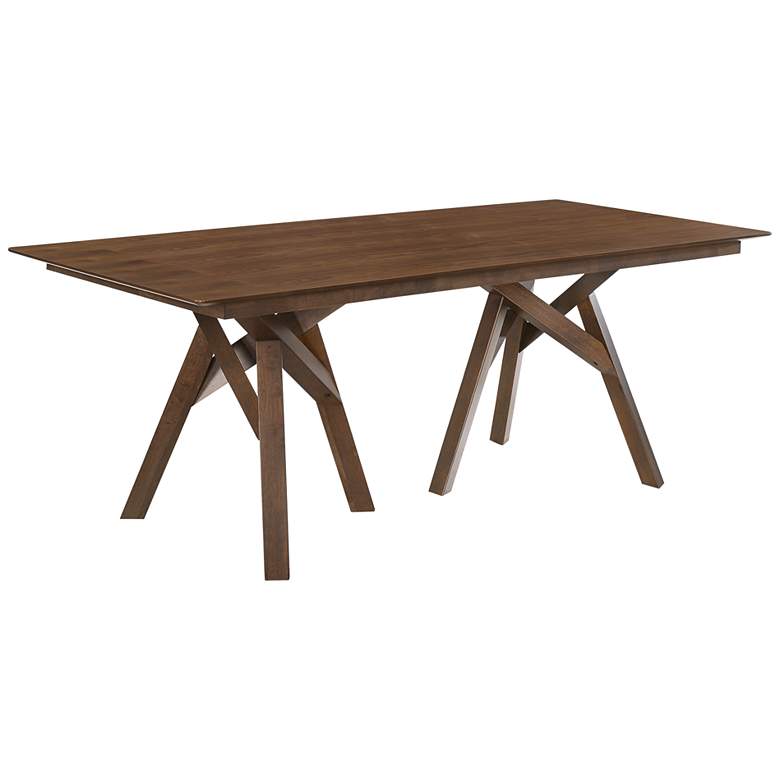 Image 2 Cortina 79 inch Wide Mid-Century Walnut Rectangular Dining Table