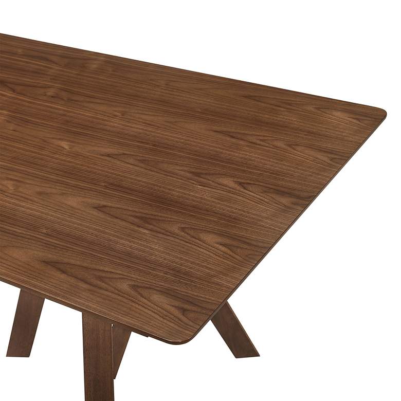 Image 5 Cortina 79 inch Wide Mid-Century Walnut Rectangular Dining Table more views