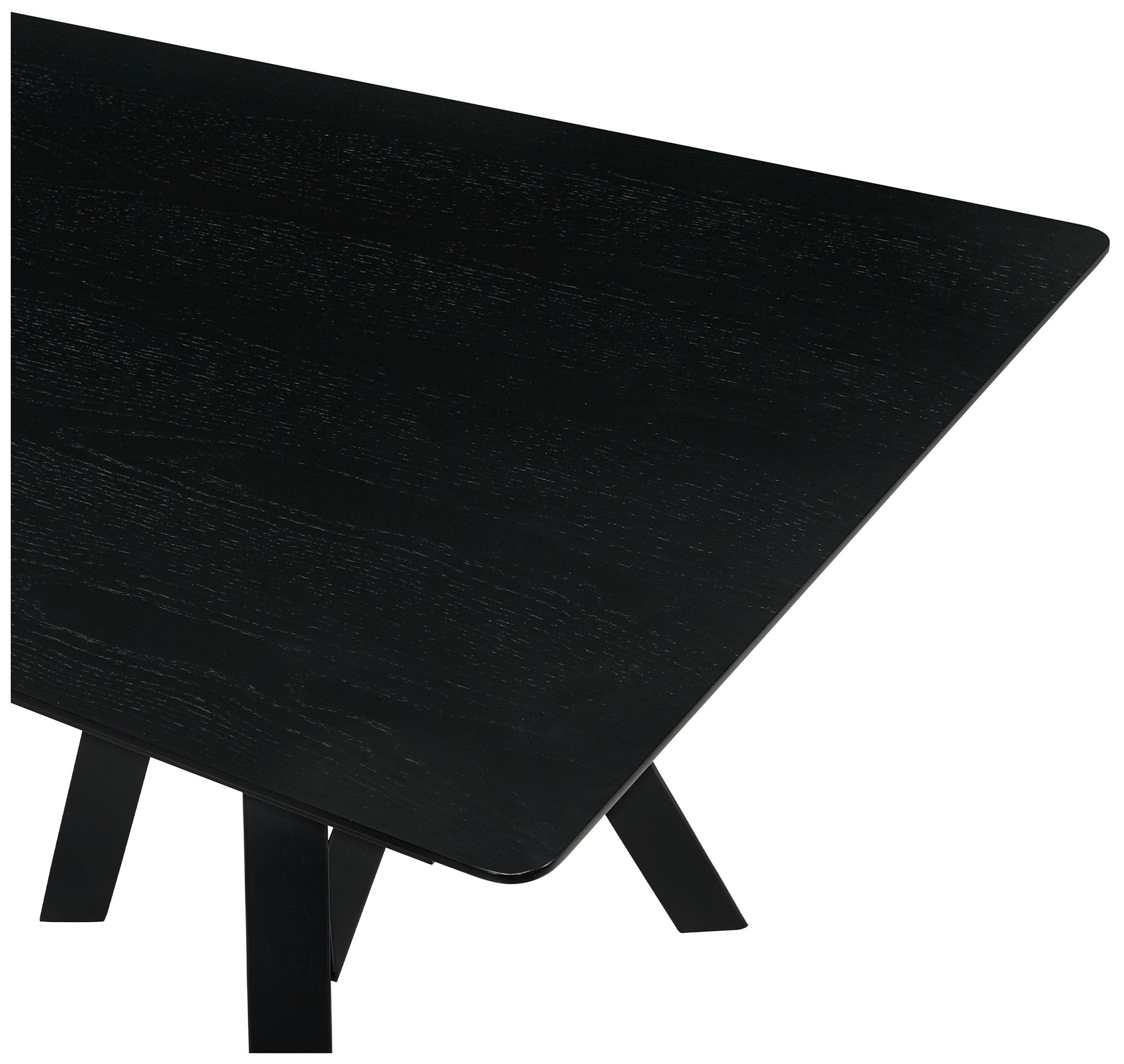 Cortina and Polly 5 Piece Rectangular Dining Set in Black Mdf, Rubberwood