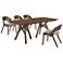 Cortina and Polly 5 Piece Rectangular Dining Set in Walnut Mdf, Rubberwood