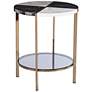 Cortinada 20 1/4" Wide Black and White Faux Marble End Table