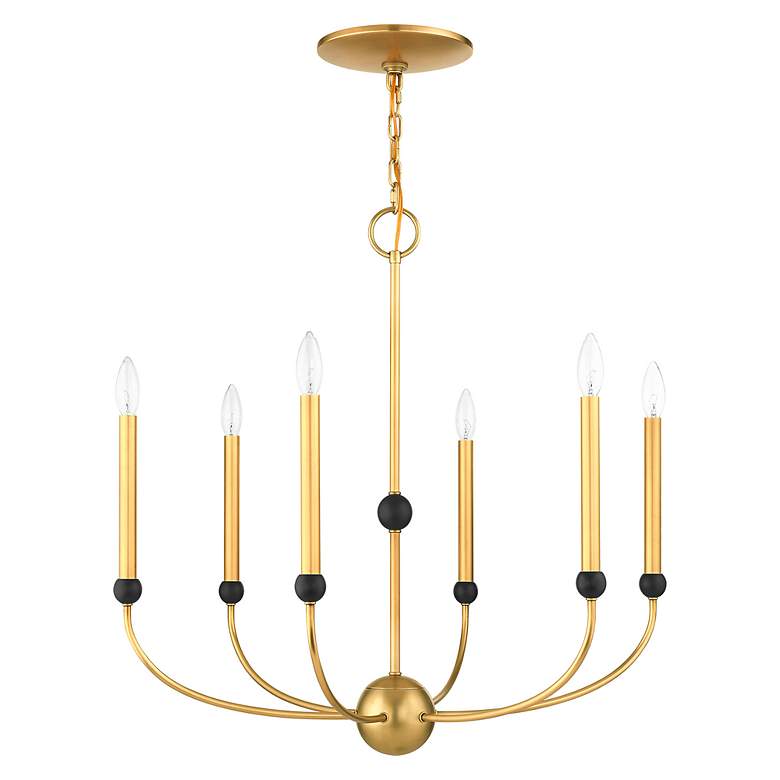 Image 3 Cortland 6 Light Natural Brass Chandelier more views