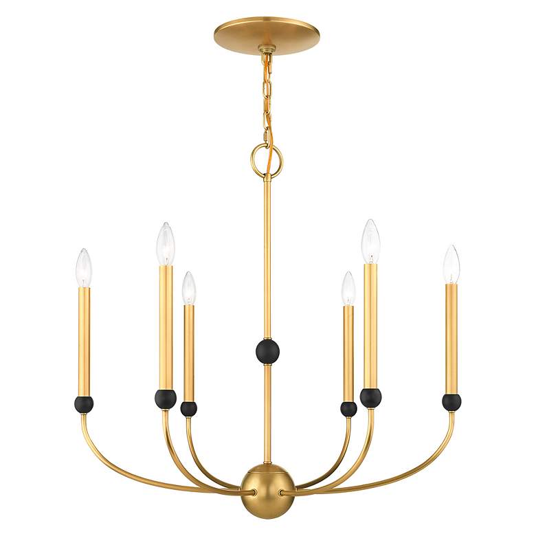 Image 4 Cortland 6 Light Natural Brass Chandelier more views