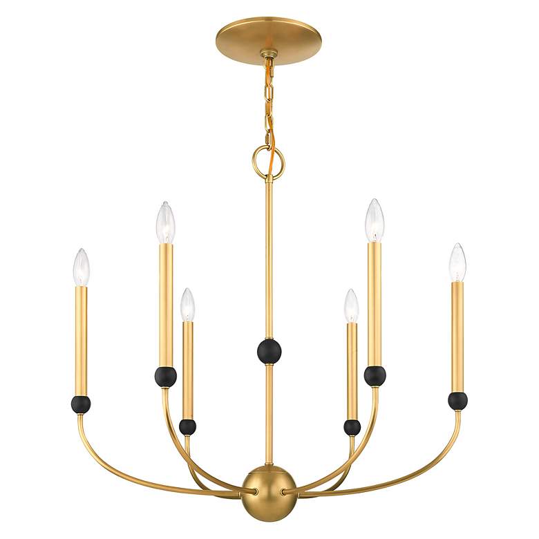 Image 5 Cortland 6 Light Natural Brass Chandelier more views