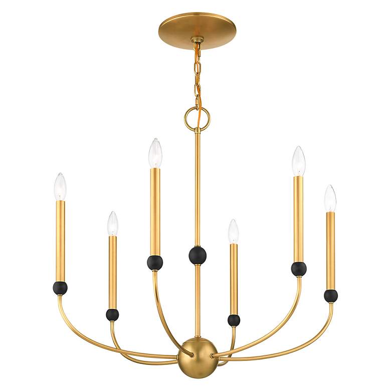Image 7 Cortland 6 Light Natural Brass Chandelier more views