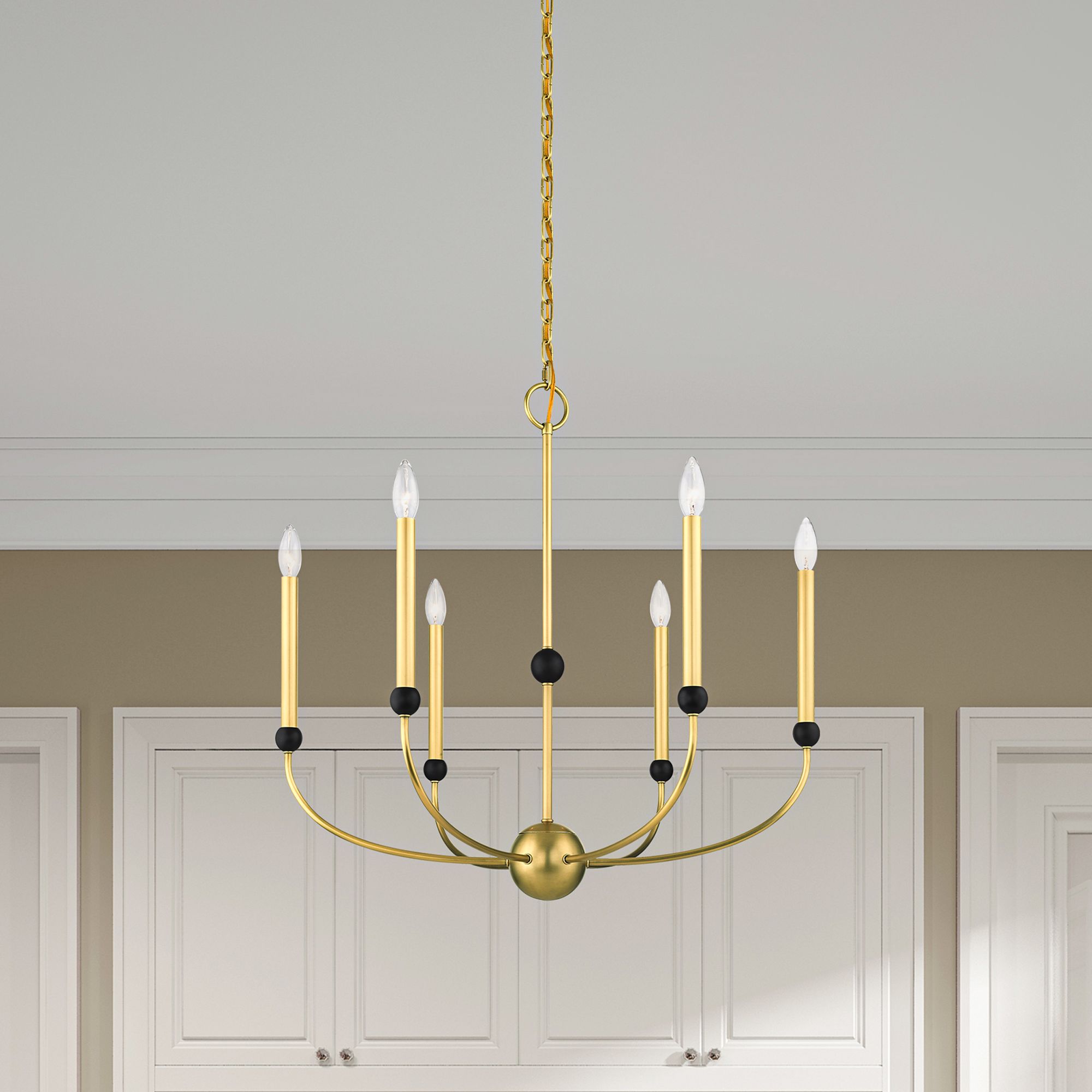 Cortland 6 Light Natural Brass Chandelier