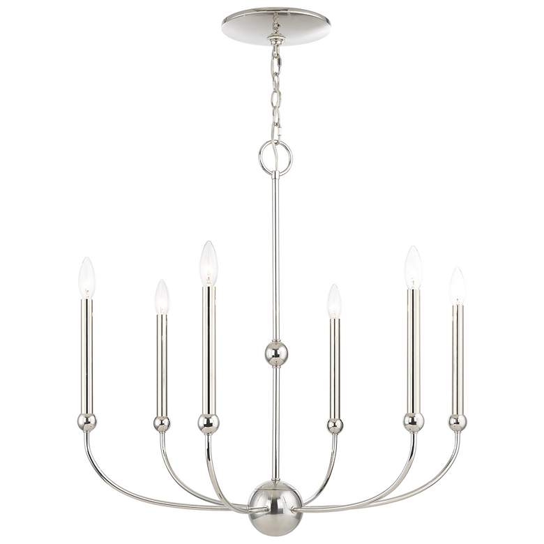 Image 1 Cortland 6 Light Polished Nickel Chandelier