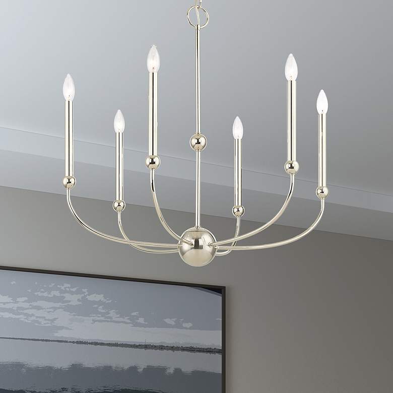 Image 1 Cortland 6 Light Polished Nickel Chandelier