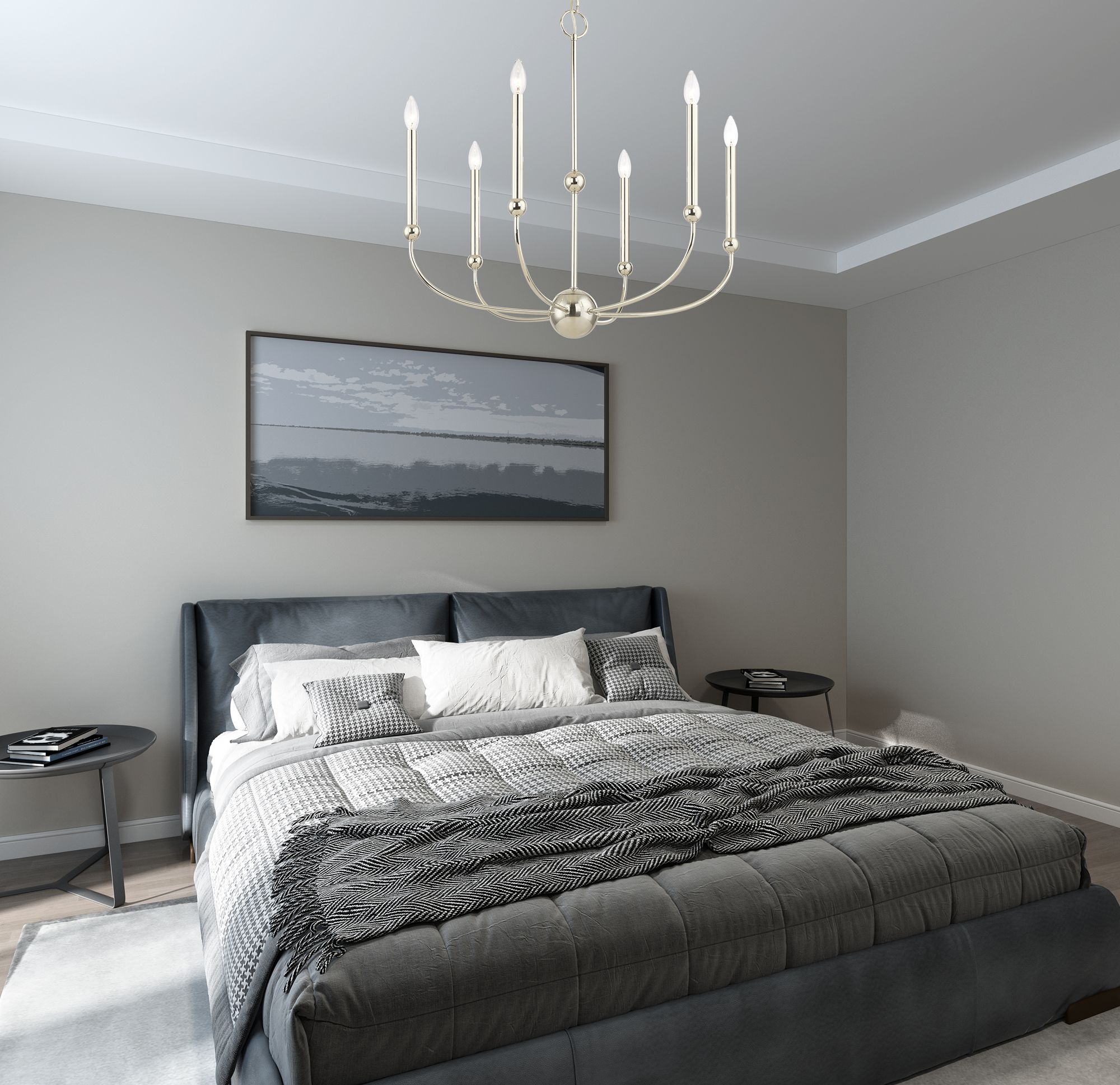 Cortland 6 Light Polished Nickel Chandelier